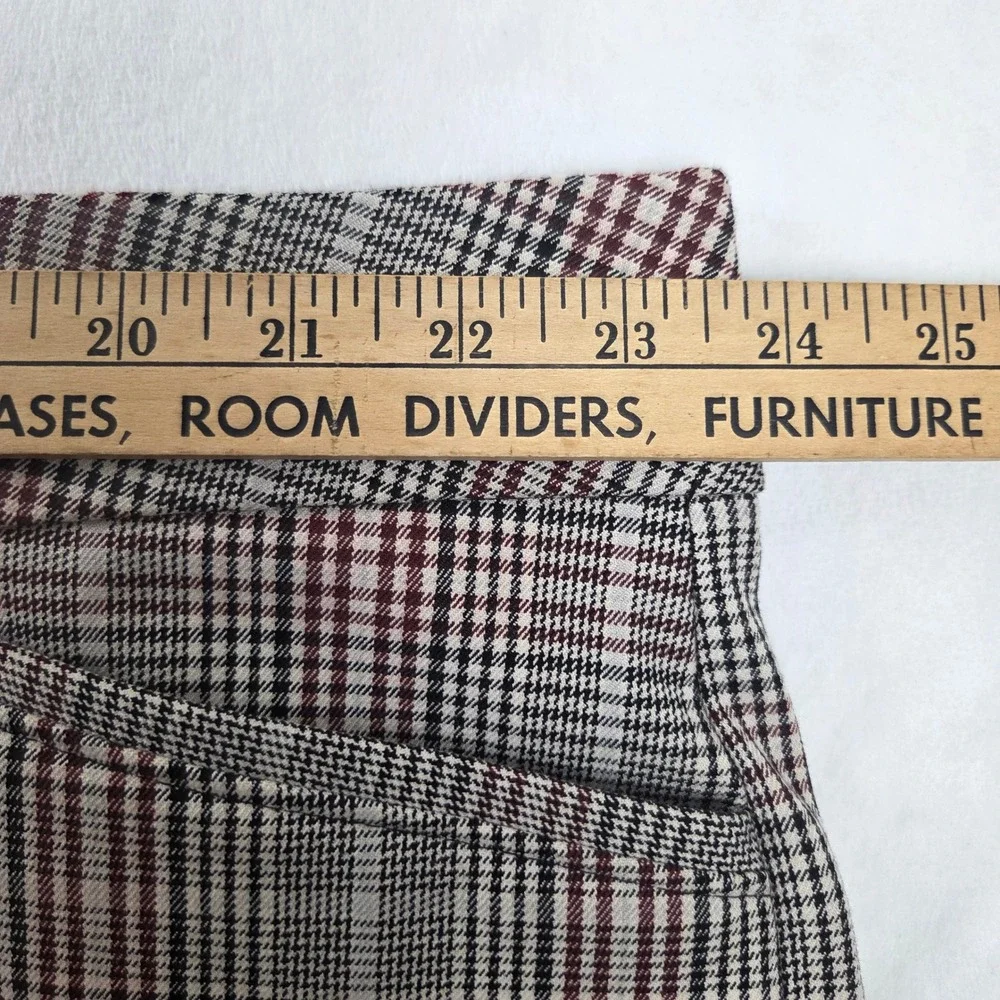 Ava & Viv Womens 24 Plaid Tapered Ankle Dress Pants Multicolor Stretch VN1111626